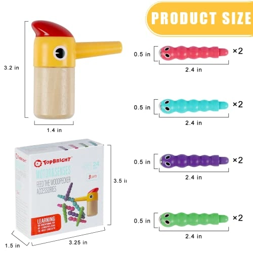 Woodpecker Toy Worms Replacement Set - 24 months - 6 years