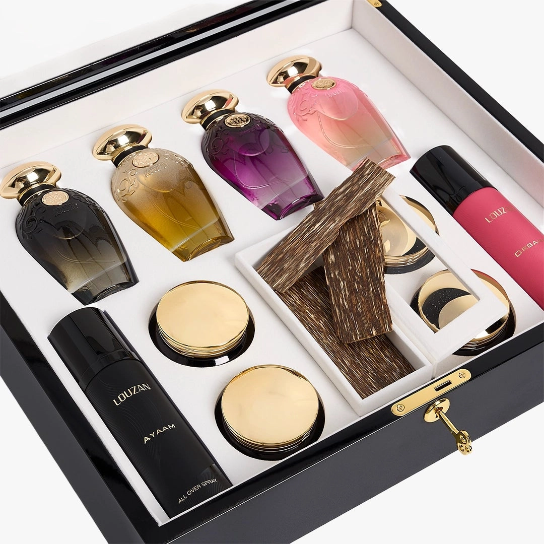 Liwa Dokhoon + Lail Dokhoon + Nada Dokhoon + Oud Al Qaser + Lara + Rose Musk + Ayaam + Ghawi + Double Super Cambodian Oud Chips + Ayaam All Over Spray + Organza All Over Spray - Unisex Arabian