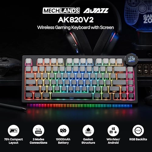AK820V2 - QWERTY 2.4GHz Wireless, BT, USB-C