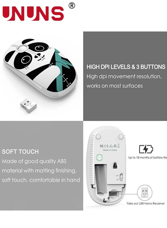 Cute Cartoon Pattern Slim Mouse - Wireless