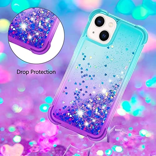 Glitter Moving Quicksand Flowing Cover - TPU Silicone Bumper for iPhone 14