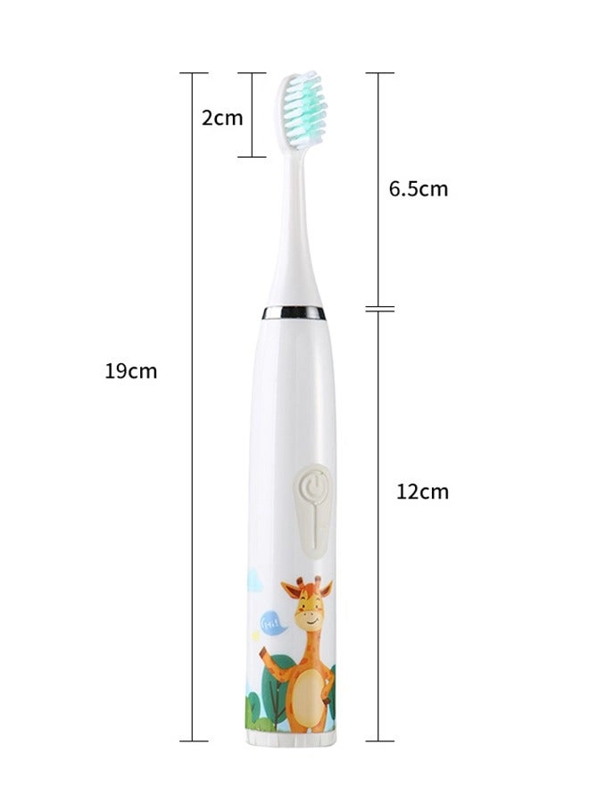 Kids Rechargeable Electric Toothbrush - 6 Brush Heads Timer USB Rechargeable