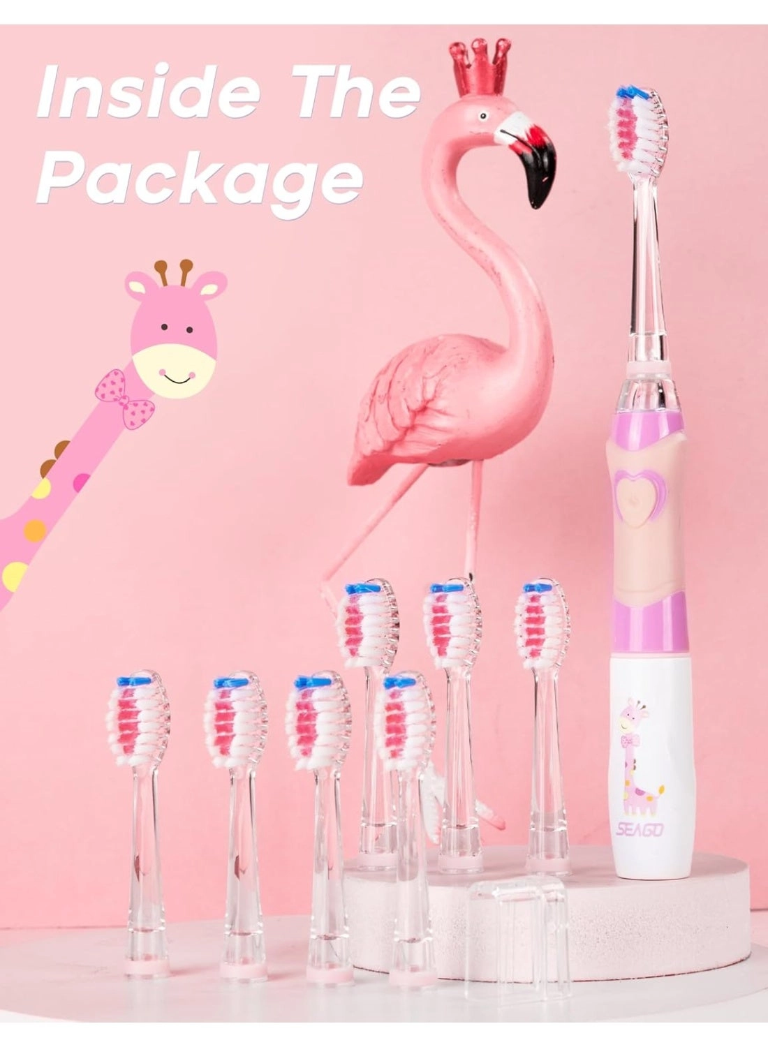 SG-2159 - 8 Soft Toothbrush Heads LED Light 2-Minute Timer