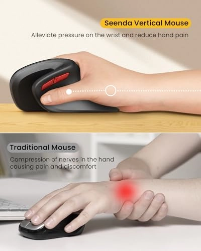 Ergonomic Vertical Mouse - Bluetooth, USB