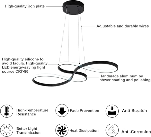 Pendant Light - 30'' x 16'' Adjustable Remote Control