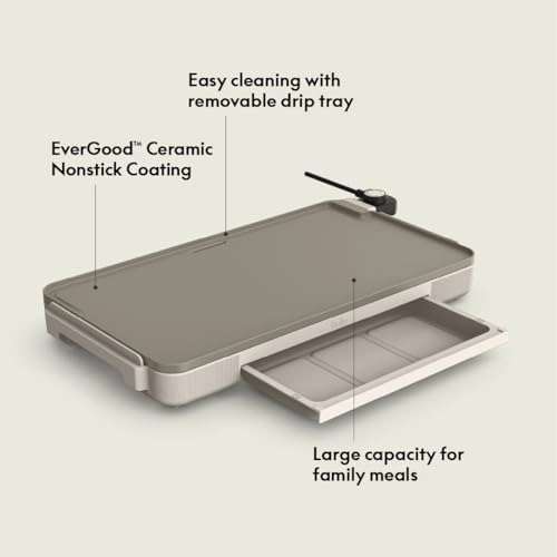 XL Electric Ceramic Titanium Griddle - 1500W 56 cm