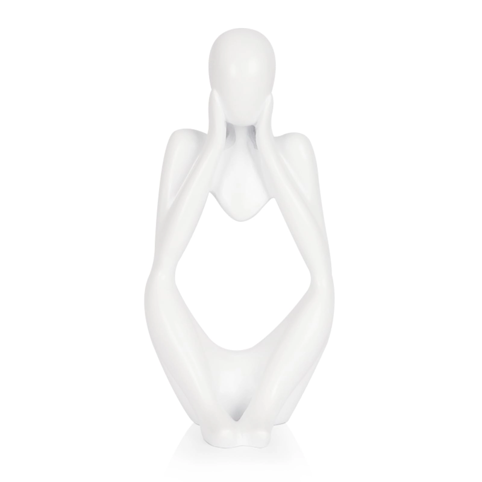 ozzptuu Thinker Style Abstract Sculpture - Sandstone Resin