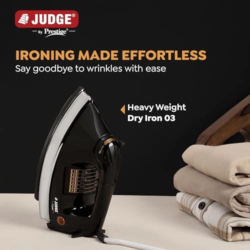Heavy Weight Dry Iron - 1000 watts Non-Stick Coated Sole Plate