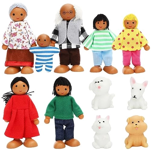 Cute Girl Dolls - 6 Pieces Wood Ages 3+