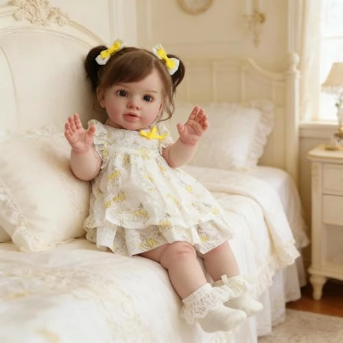 Pippa Reborn Baby Doll - 26 inch Cotton Vinyl Hand-rooted Curly Hair Ages 3+