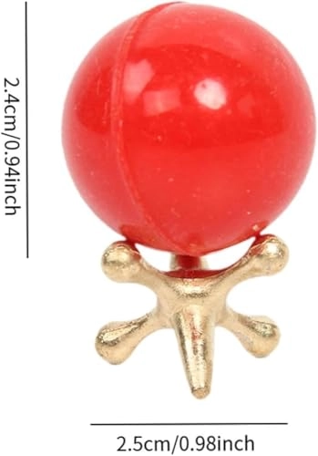 Jacks Table Grabbing Game - 8 silver jacks 8 gold jacks 2 red rubber balls