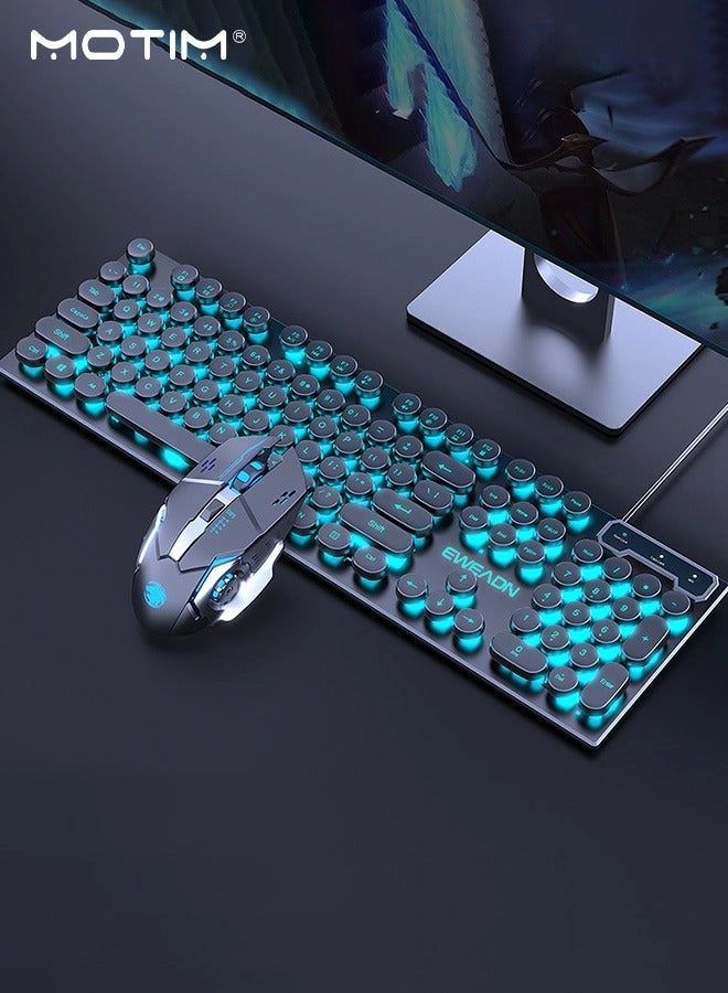 MOTIM Mechanical Gaming Keyboard + Gaming Mouse - EN Wired