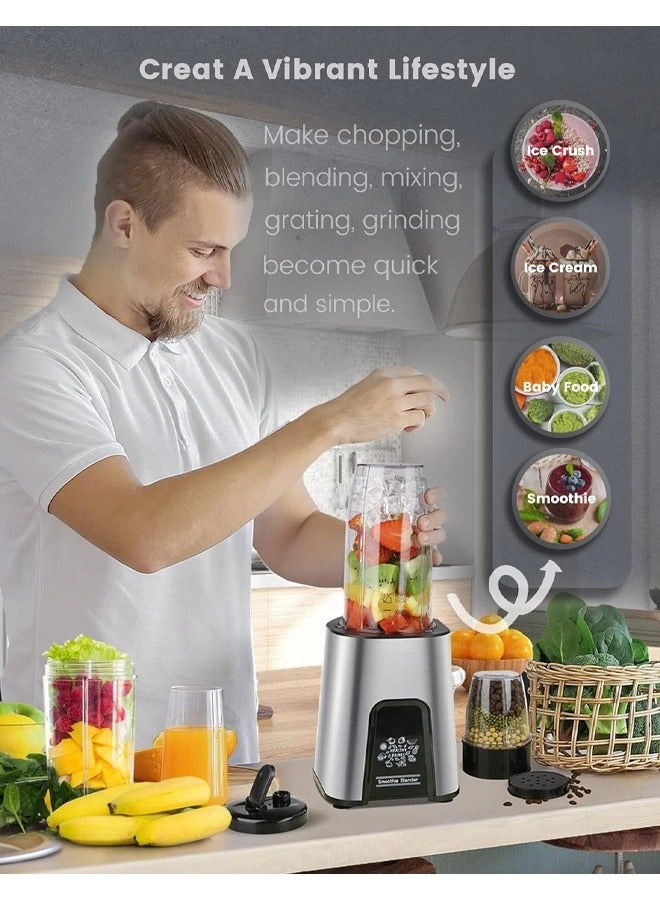 Healthy-B1 - 3-in-1 Personal Compact Sports Blender 6-leaf Stainless Steel Blade