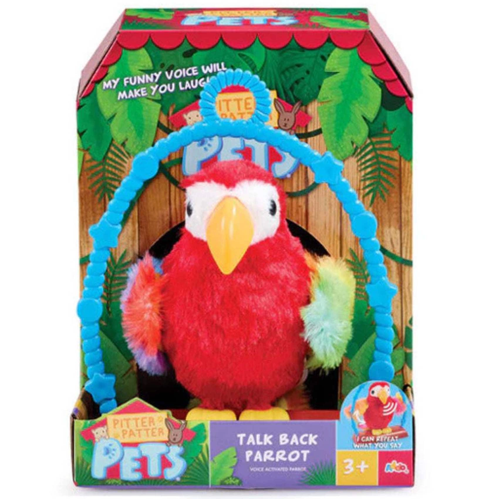 Pitter Patter Pets Talk Back Parrot - Voice activated multi-colored plush