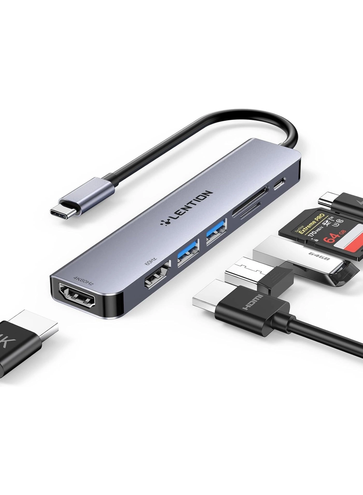 CB-CE18s - 8-in-1 USB-C Hub 4K@60Hz HDMI 100W PD