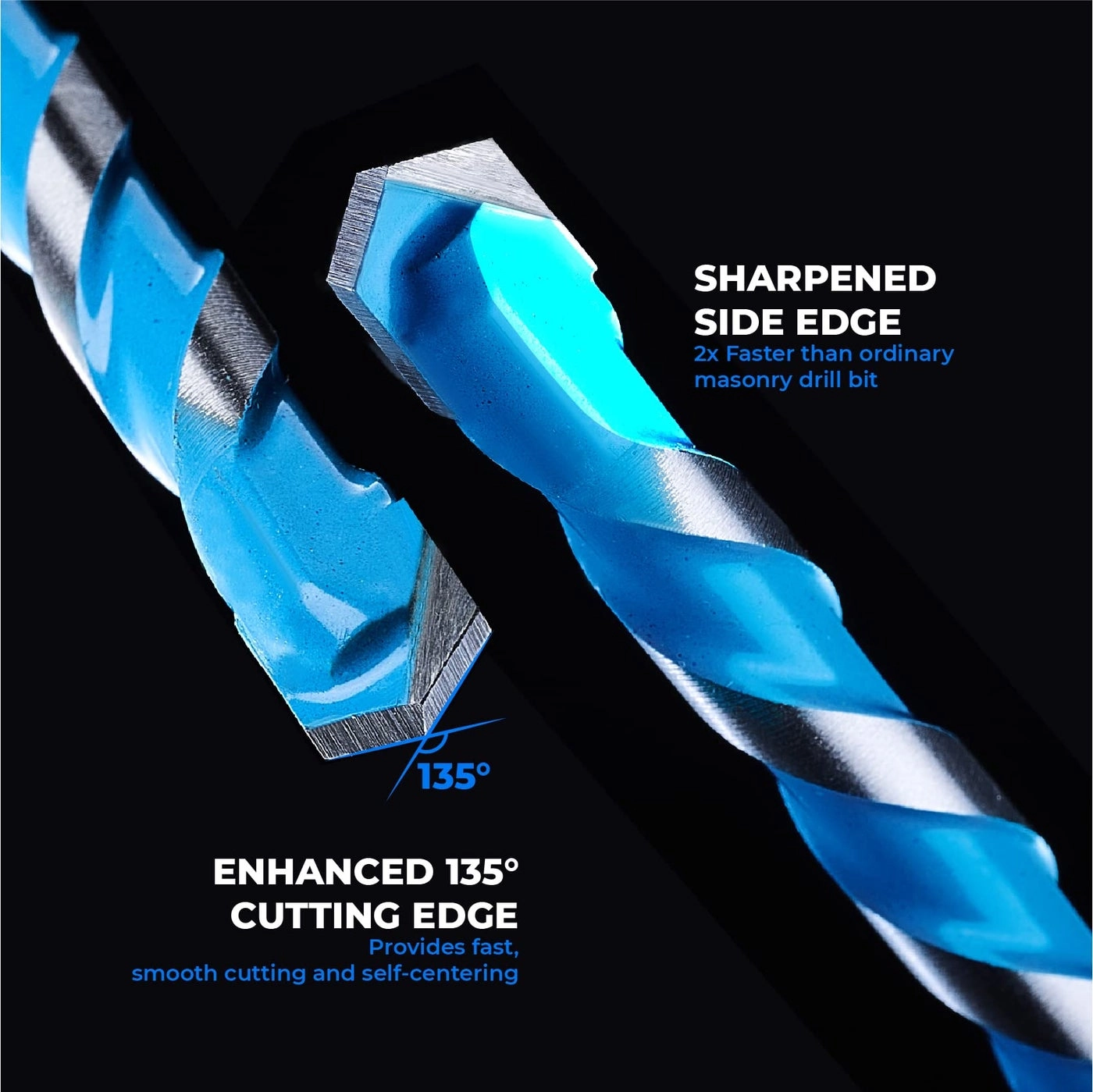 Concrete Drill Bit Set + Masonry Drill Bit Set - Carbide 7pcs 5/32"-3/8"