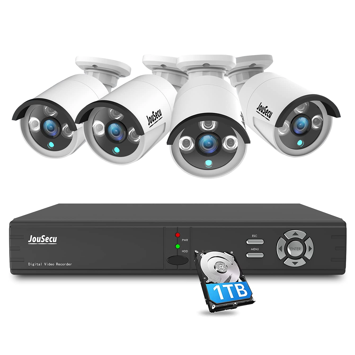 JouSecu DVR-D2141-4C+1T - 4pcs 8CH 1080P