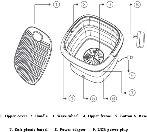 Portable Ultrasonic Washing Machine - Ultrasonic cleaning Foldable Portable one button