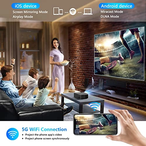 Native 1080P 5G WiFi Bluetooth Projector - 20000LM 1920 x 1080