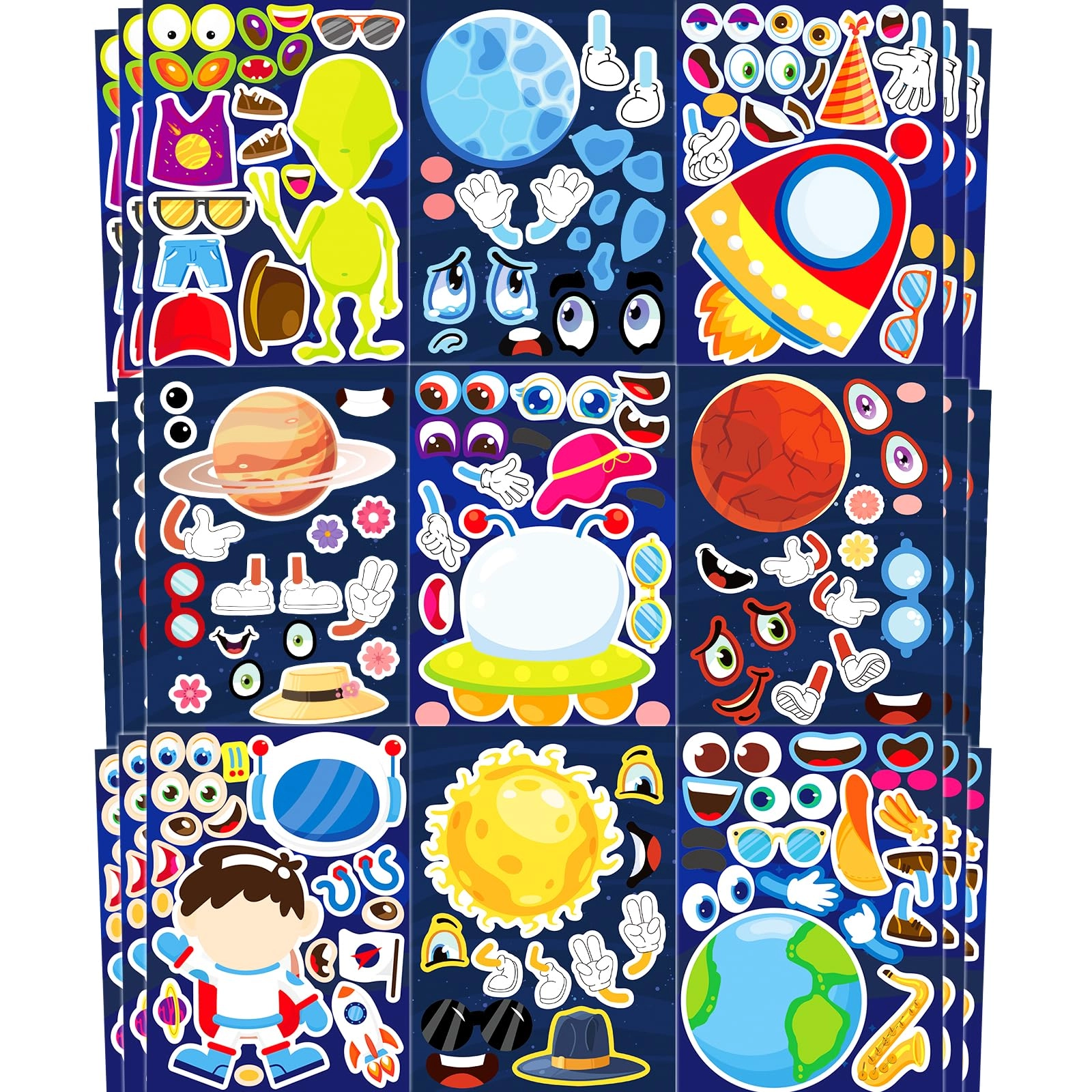ozepao Outer Space Sticker Book 36 pcs