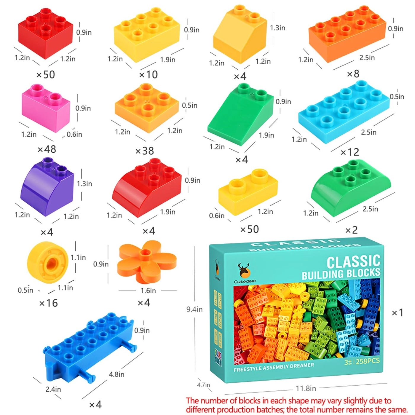 Big Building Blocks Set - 258pcs