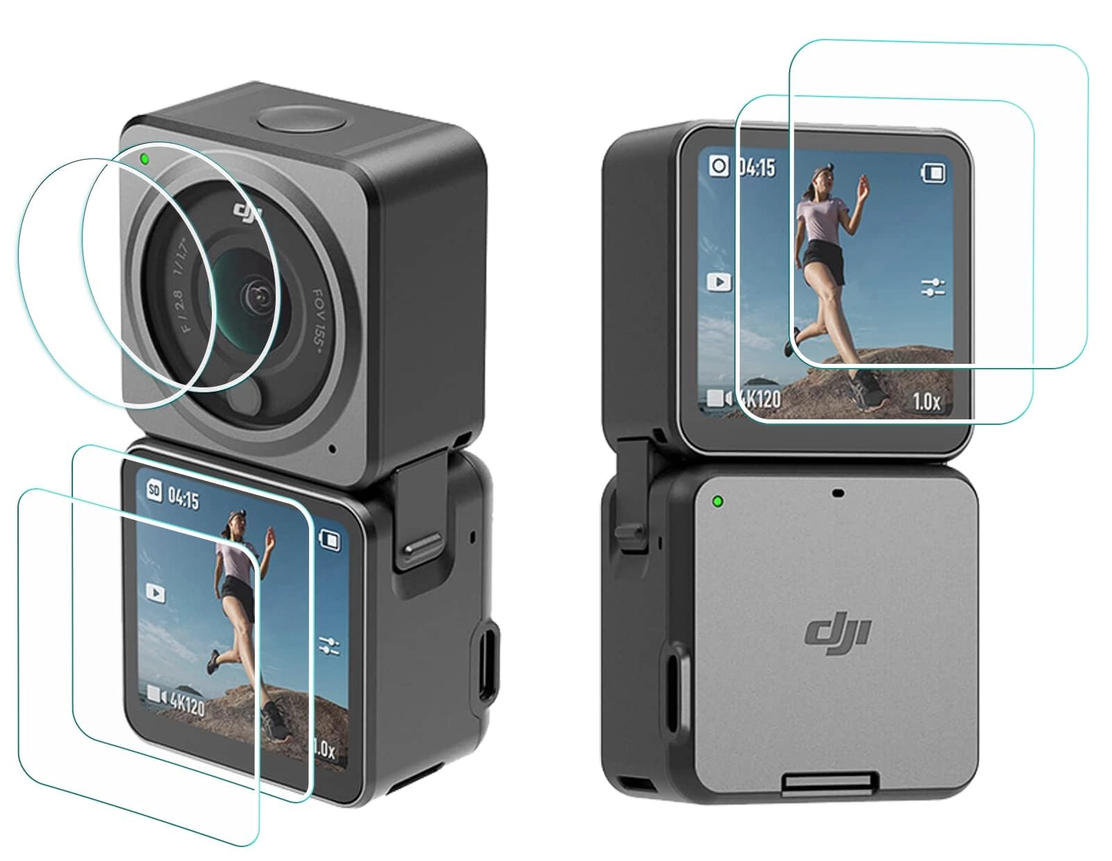 eWINNER Tempered Glass Screen Protector - DJI OSMO Action 2 Camera