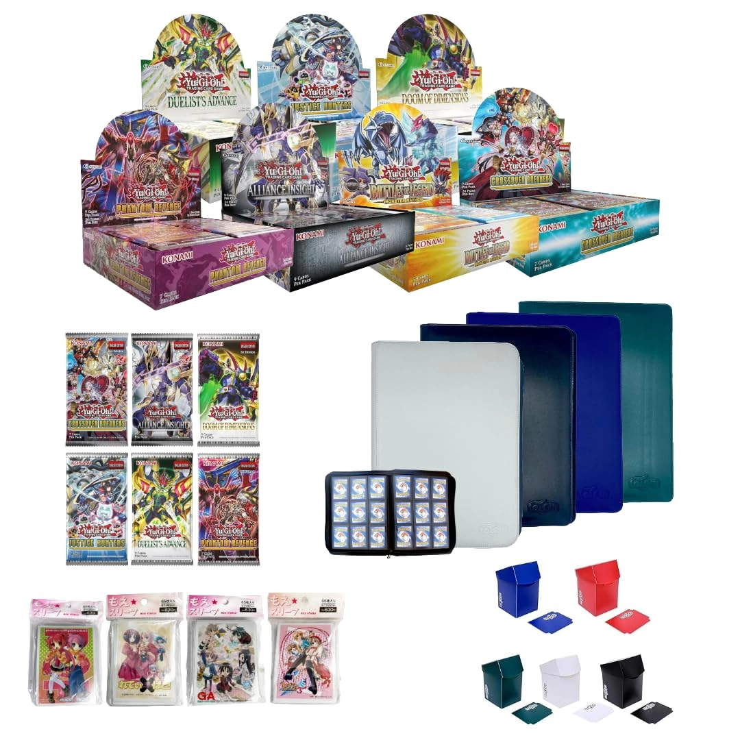 Yu-Gi-Oh! Booster Box - 24 packs + Assorted Booster Packs - 5 packs + 9-Pocket Binder + Large Deck Box + Standard Size Sleeves