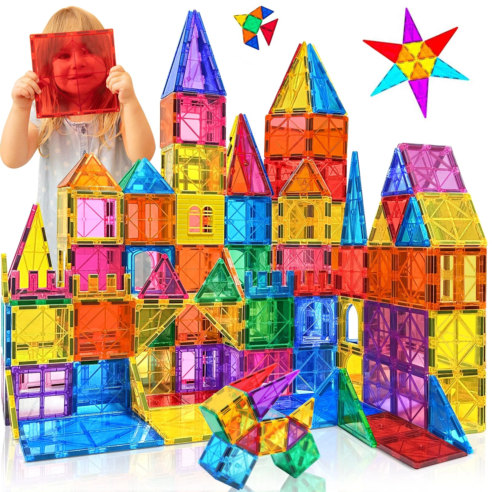 Tolnetr Magnetic Tiles - 3 years and up 60 pieces