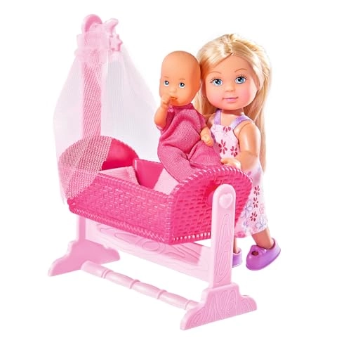 Evi Love Doll Cradle - 12cm doll 7cm baby 12 accessories Ages 3+