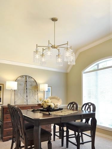 Crystal Gold Chandelier - 6-Light 30in