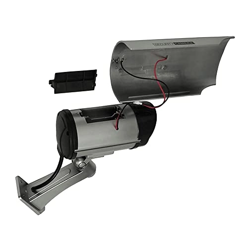 Solar Powered Dummy Fake Security Camera Bullet CCTV Surveillance - Indoor Outdoor
