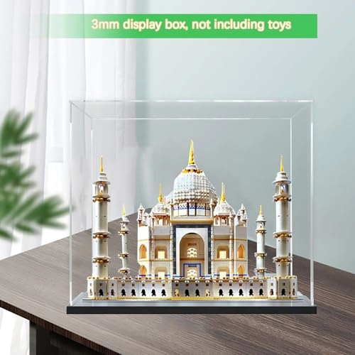 Acrylic Display Case - 10256 54 x 54 x 45 cm Black Base Painted Model (3mm)-a