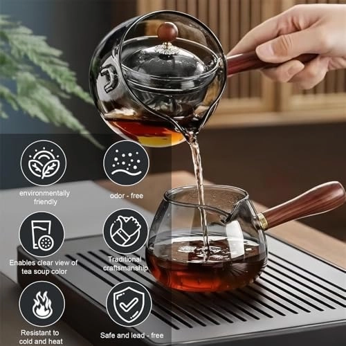 360 Rotating Teapot - Borosilicate Glass 600ml