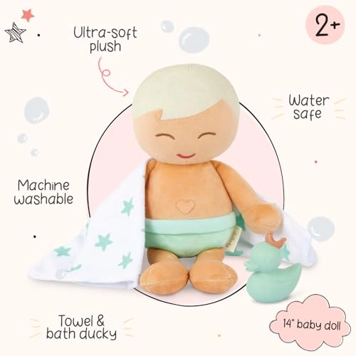 Bath Doll - 14" Blond Hair Plush Water Play