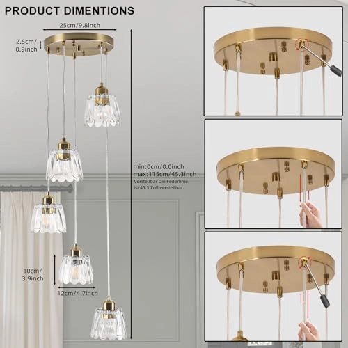 5-Light Pendant Light - 1150mm