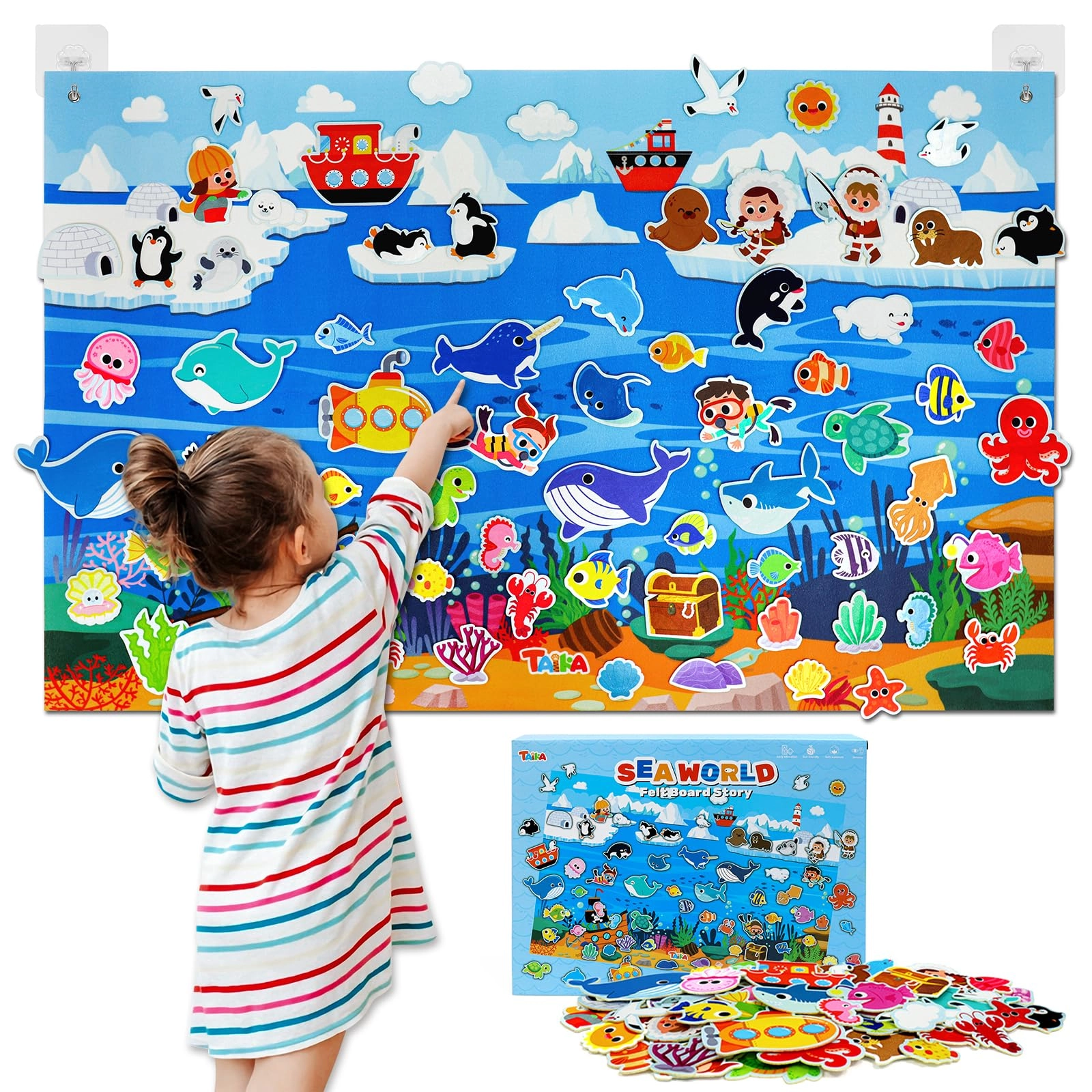 Taika Ocean Felt Story Board Set - 3 years + 70 pieces