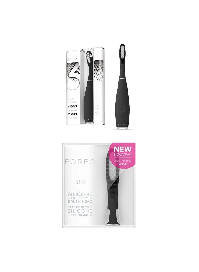 Issa Hybrid Wave Brush Head - Black 1unit