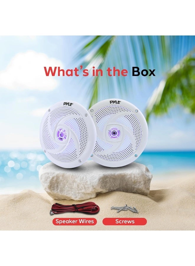 Low-Profile Waterproof Marine Speakers - 6.5 Inch 240W