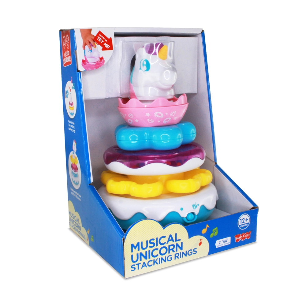 Happy Kids Little Learner Musical Unicorn Stacking Rings - Suitable for 12 months & above