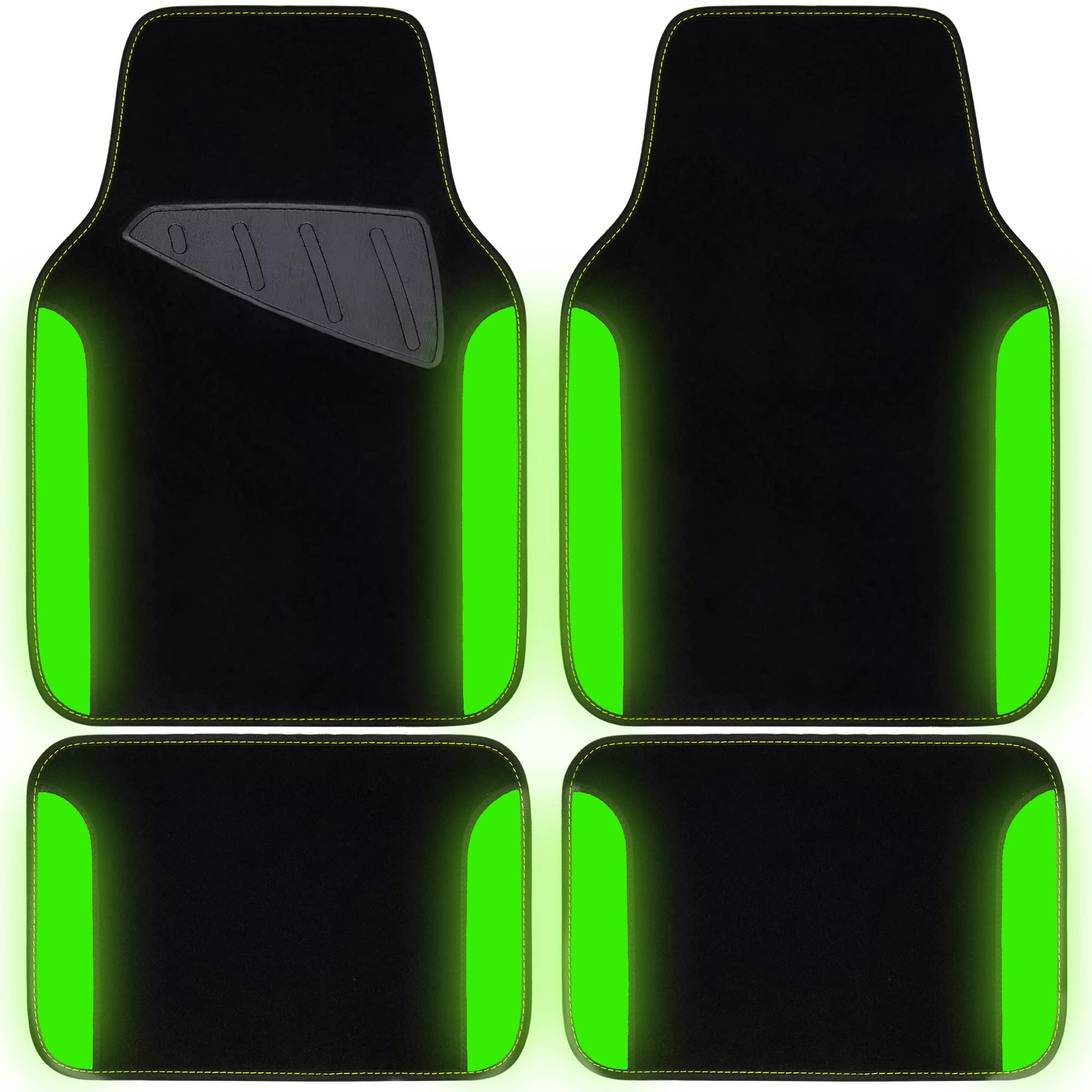 Universal Fit Car Floor Mats - Set of 4pcs Black and Burgundy