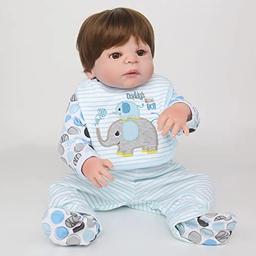 Reborn Baby Doll - 22 Inch Vinyl Brown Eyes