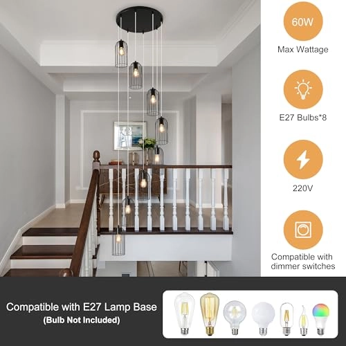 Caged High Ceiling Chandelier