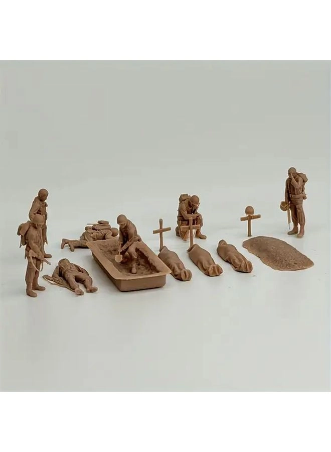 Generic WW2 US Military Memorial Cemetery Figure Diorama Model Kit - Resin 1:72