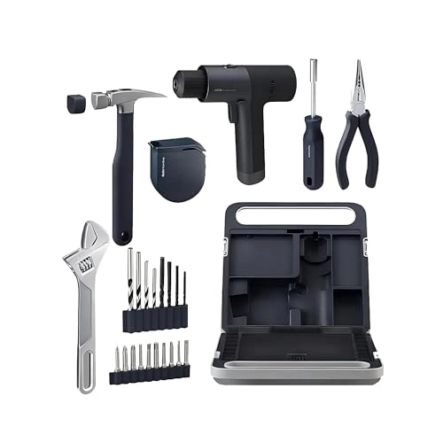 12V Brushless Drill - 30 N-m + Multifunctional Screwdriver + Claw Hammer + Tape Measure - 3 metre + Needle Nose Pliers + Adjustable Tensioner - 25 mm + S2 Steel Bit Set