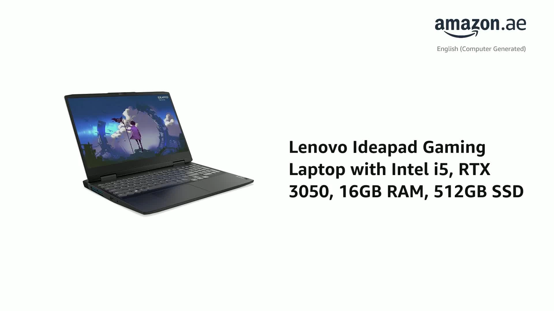 Ideapad Gaming 3 82S900HJAX - 15.6'' Core i5-12500H 16GB DDR4 512GB SSD