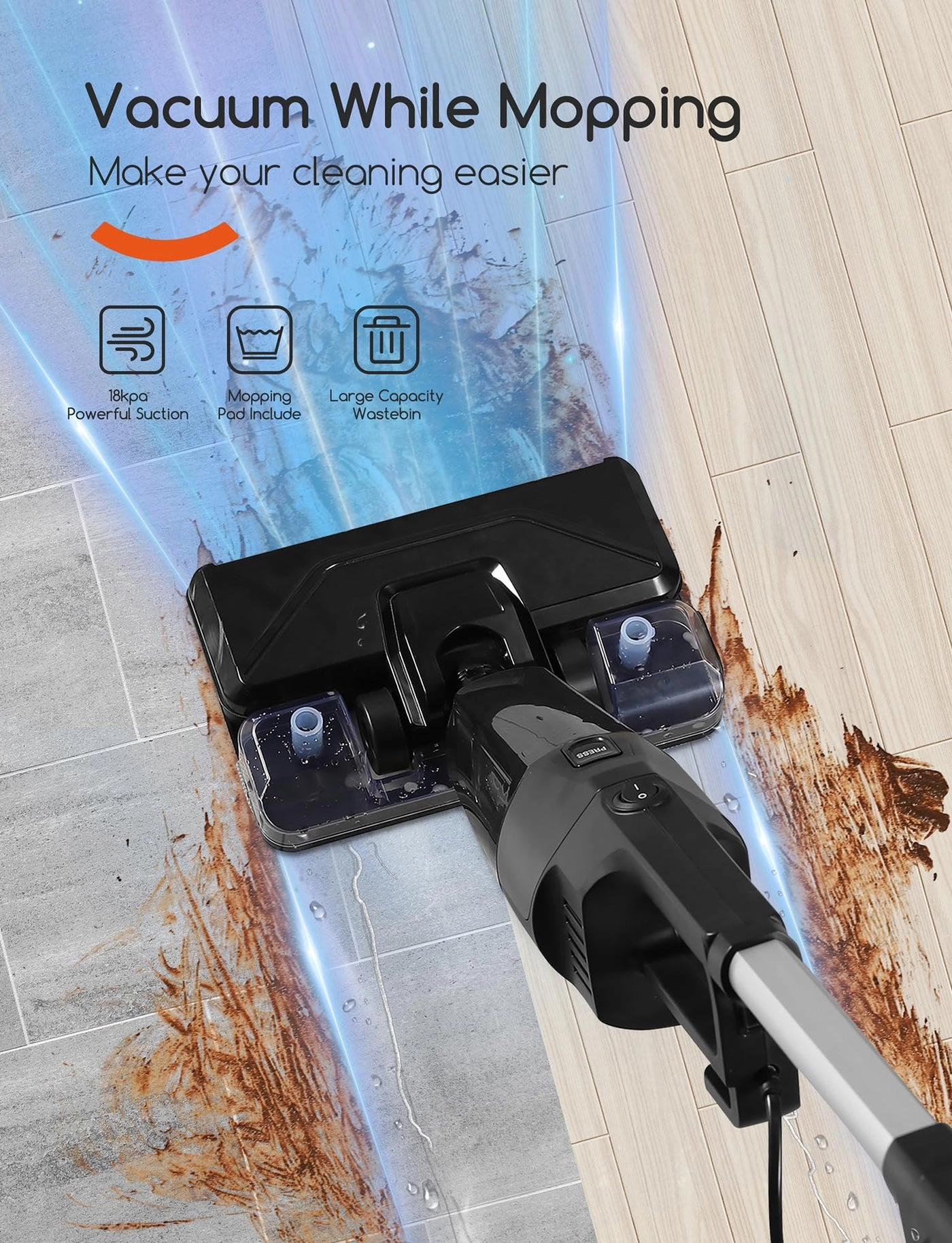 Stick Vacuum Cleaner - 2in1 Vacuuming and mopping