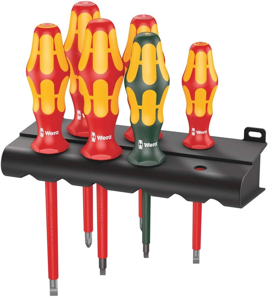 Wera Kraftform Plus Insulated Slotted and Phillips Screwdriver Set (6 Pcs)