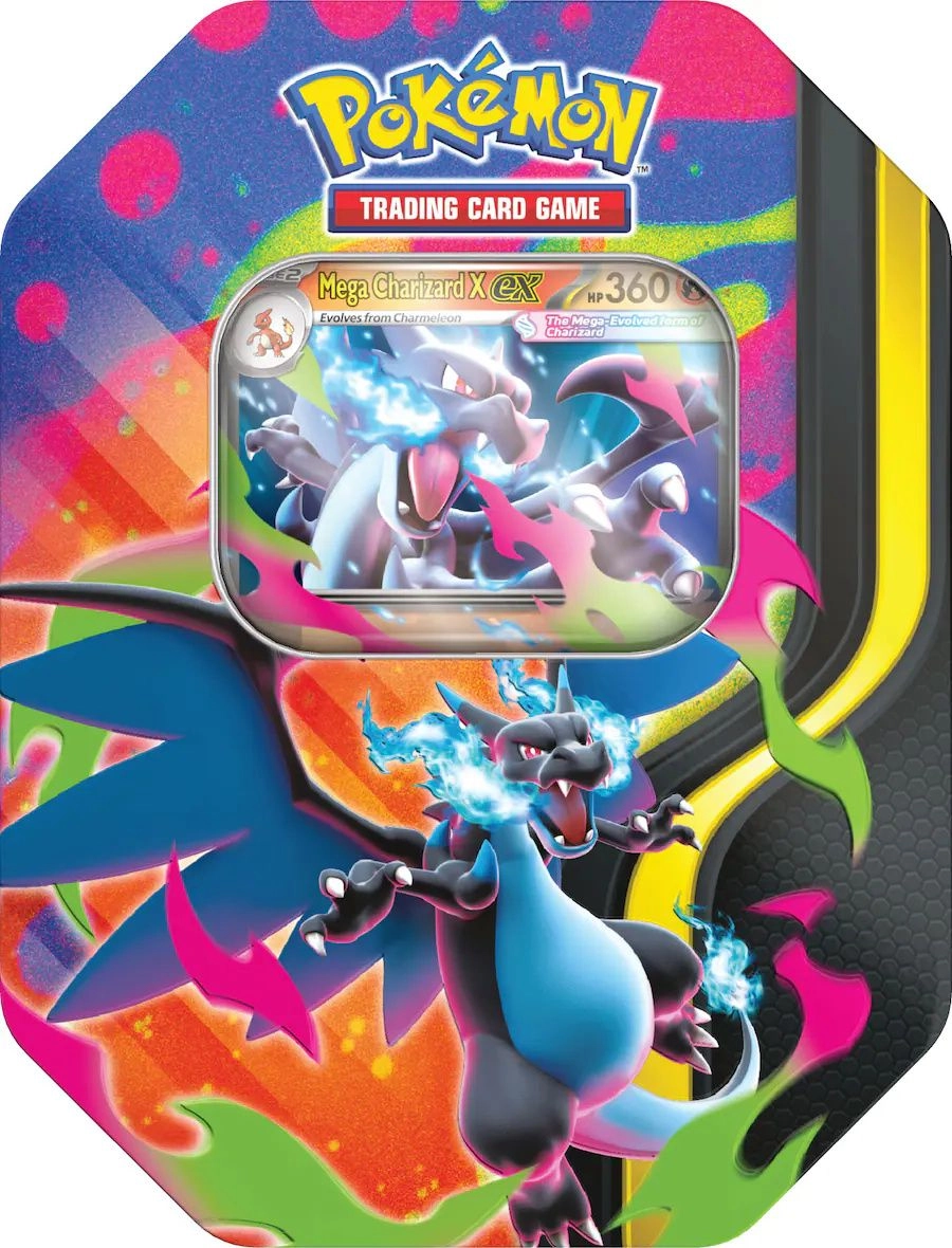 Pokémon Mega Charizard Ex Tin - 1 foil promo 4 booster packs