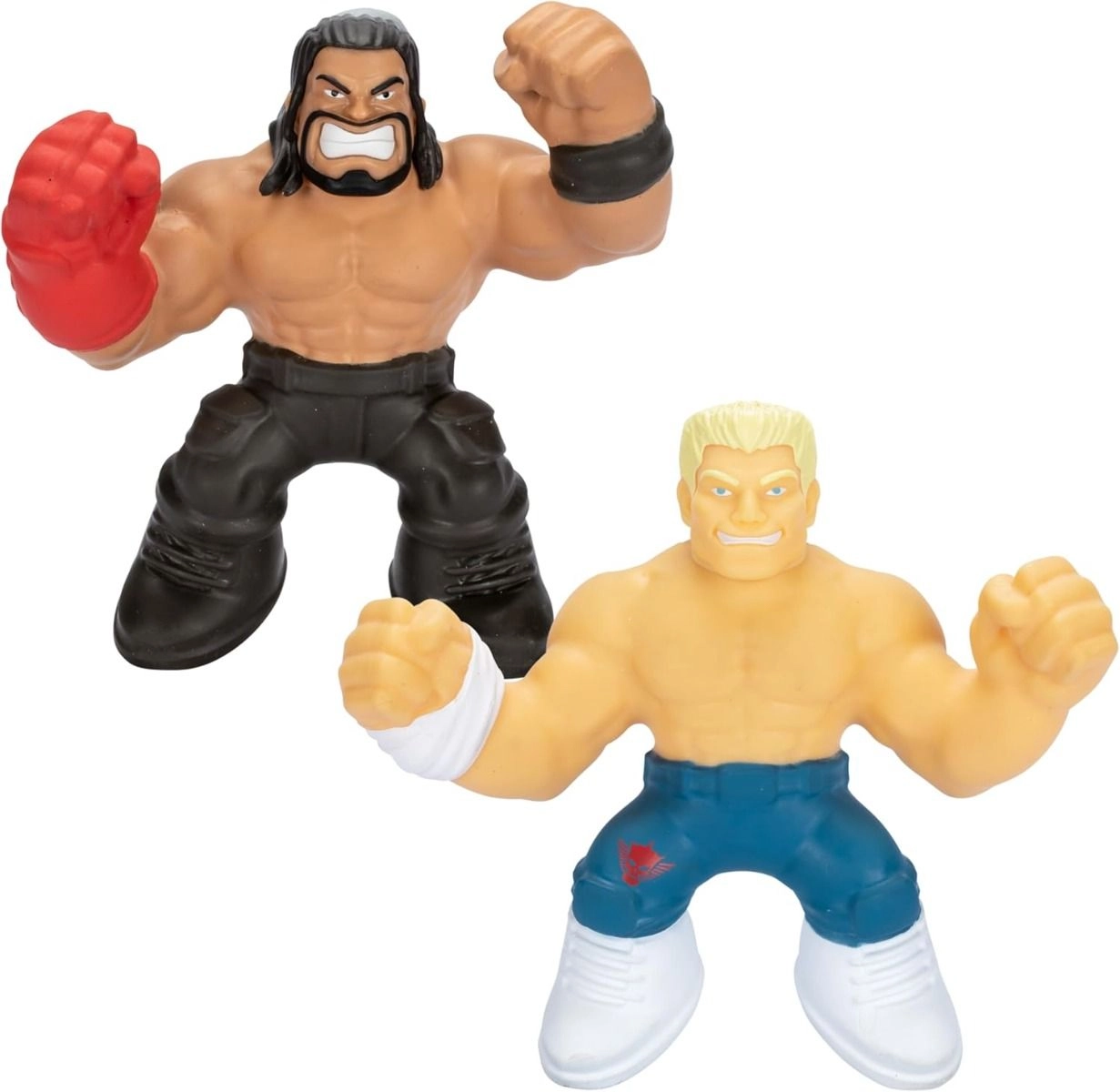Heroes of Goo Jit Zu Roman Reigns + Cody Rhodes - WWE Stretchy Superstars