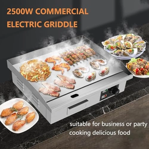 Commercial Electric Griddle - 2500W 451 x 300 mm